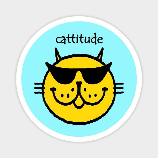 Cattitude Magnet by RawSunArt